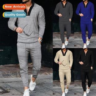 Sleeve Patchwork Fashi Waffle Casual Collar Mens Sting