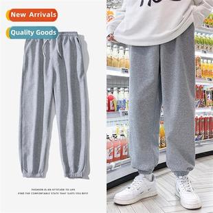 fall drawstring casual Sweatpants mens Waffle sports