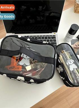 Curly dog two sets  cosmetic bag pen bag 2023 new large-capa