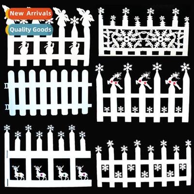 Christmas window decoratis whe foam snowflake deer fence fen