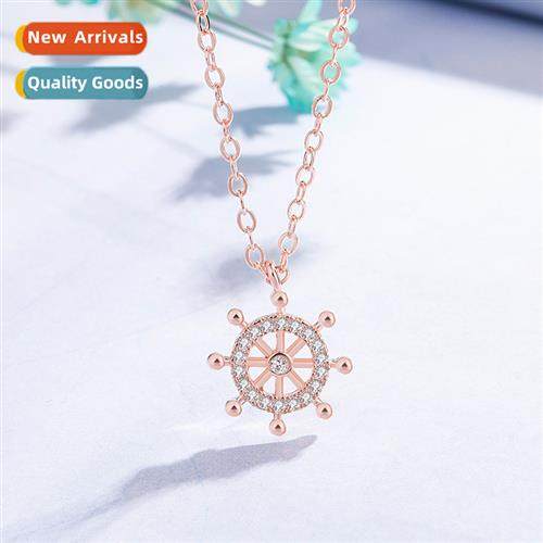 n retro ship rudder necklace female tide pendant simple temp
