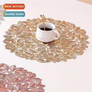 new flower shaped Shaped heat creative hollow insu placemats