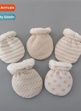 Color cott baby thickened physical anti-scratch gloves baby