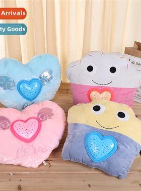 New light-emting music projecti pillow baby sleep doll creat