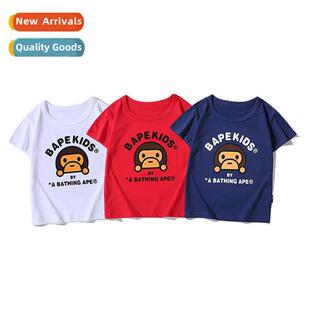 Chao carto mkey printing boys  girls toddlers cott short-sle