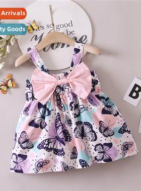 ins baby spring  fall  2022 new n sleeveless halter butterfl