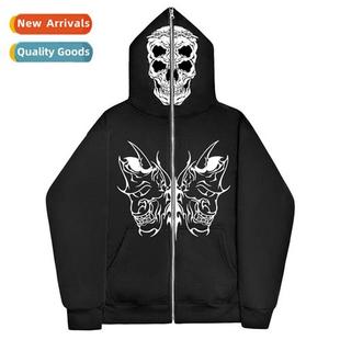 dark Y2K skull sweatshirt men  women hoodie gothic couple Ha