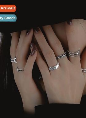 Heavy work combinati Thai silver ring female silver-plated f