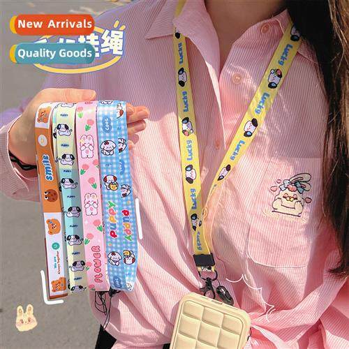 Carto cute girl heart neck lanyard ins wind creative phe cas