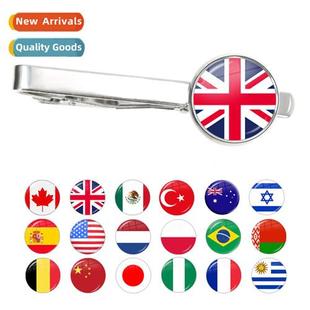 Tie Clip Time French Flags Gem Shirt Country