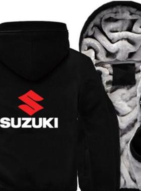 Autumn Black Animal Pattern Zipper Collarless Hooded Thicken