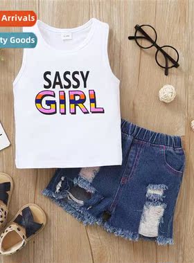 Boys spring  fall  2022 new n sleeveless letter print short-