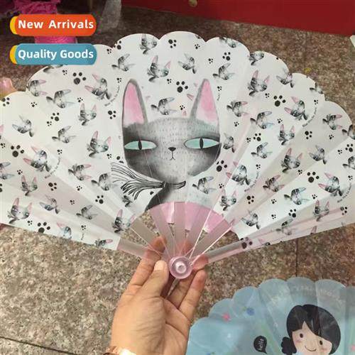 Summer carto folding fan cute folding fan plastic rubber fan