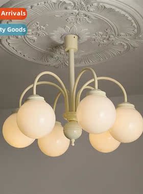 French Bedroom Lights Vintage Vanilla Cream Glass Chelier Si