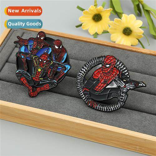 Marvel peripheral Spider-Man pin Ir Man badge pendant baking