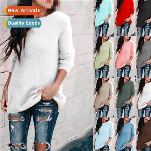 2019 fall new quick  kn sweater splicing pullover sweater wo