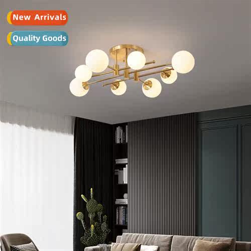 Copper living room chelier modern simple bedroom master ligh