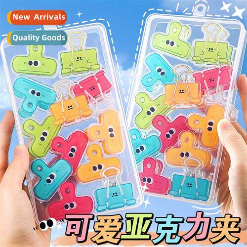 Acrylic statiery hbook clip pen pocket clip carto clip test