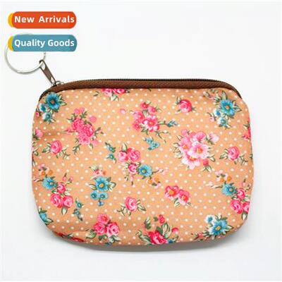 New creative floral childrens mini fabric coin purse coin pu