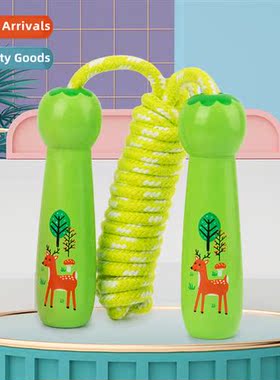Childrens wooden hle carto lengned  waterpro bag jump rope r