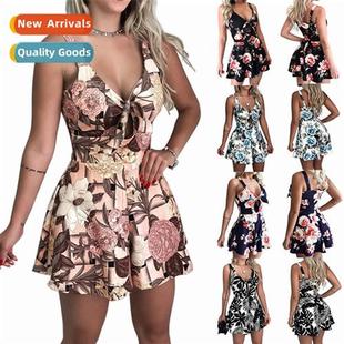 Tie Shorts Sexy One Loose Printed Bow Chest Halter New 2023