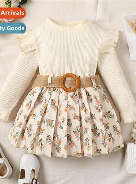 Girls Spring  Autumn 2023 new n solid color lg-sleeved top +