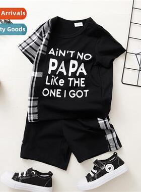 Boys spring  autumn  2023 new n letters printed short-sleeve