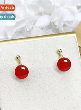 Imati sourn red agate earrings female green chalcedy whe gem