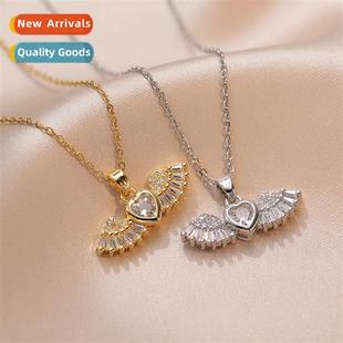 angel love luxury female new light niche Necklace zircia