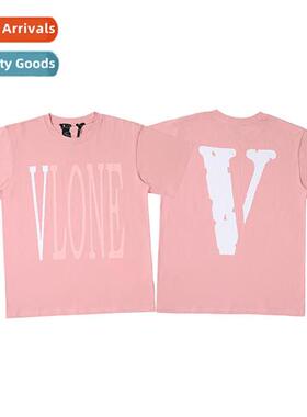 High Set Hipster Big V Reflective Letter t-shirt Limed Cherr