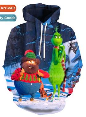 Green Mster Grinch Fashi Casual Sweatshirt 3D Digal Print Ho