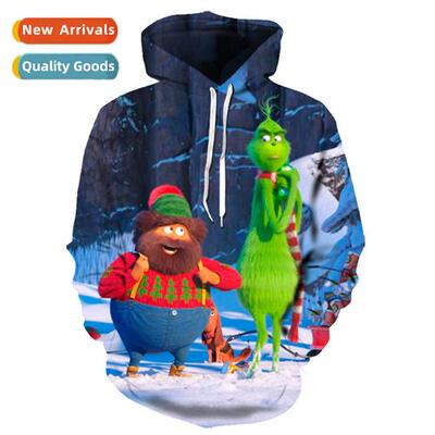 Green Mster Grinch Fashi Casual Sweatshirt 3D Digal Print Ho