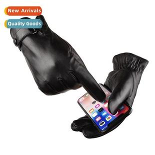 gloves sheepskin touch Mens padded warm screen thicke winter