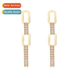 diamds double simple secti retro alloy earrings New
