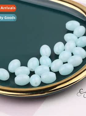 diy pin material 8*11mm oval jade baking color beads glass b