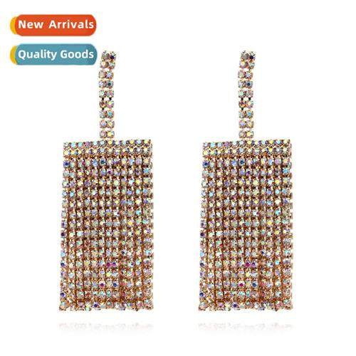 The new   popular wild earrings simple persaly colorful diam
