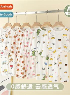 2023 new childrens homewear summer thin secti boys girls car