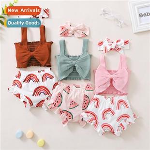 sleeveless top fall halter tie bow new 2022 spring Girls