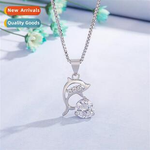 n dolphin crystal pendant female fashi diamd zirc dolphin pe