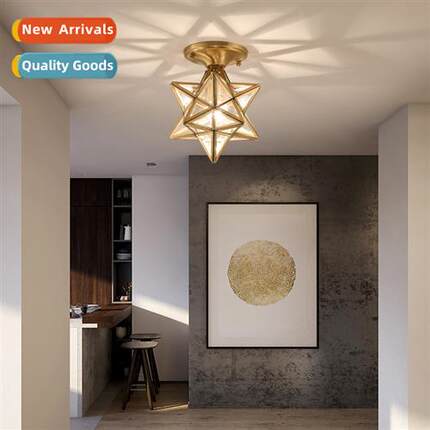 All copper an light luxury balcy ceiling lamp aisle foyer en