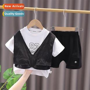 short sleeved style boys small new summer 2023 Childrens