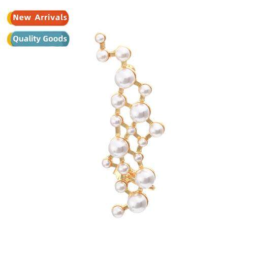 Fashi persaly hollow single earrings set pearl earrings clip