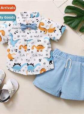 Boys spring  autumn  2022 new n dinosaur print short-sleeved