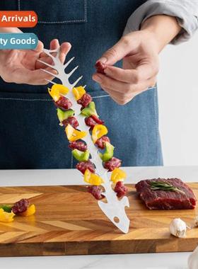 Stainless steel barbecue skewer fish be barbecue skewer thro