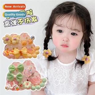 children head lear girls band new tie flower Cute rope