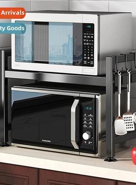 Expable kchen shelf microwave oven rack household double cou