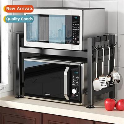 Expable kchen shelf microwave oven rack household double cou