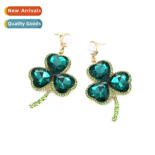 clover earrings lucky style green hundred Ins fashiable