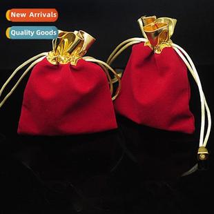 velvet bag gold edge jade jewelry bag drawstring drawstring