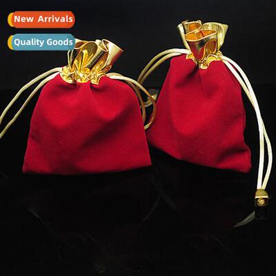 velvet bag gold edge jade jewelry bag drawstring drawstring